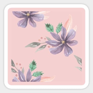 Vintage Floral Patterns Watercolor Sticker